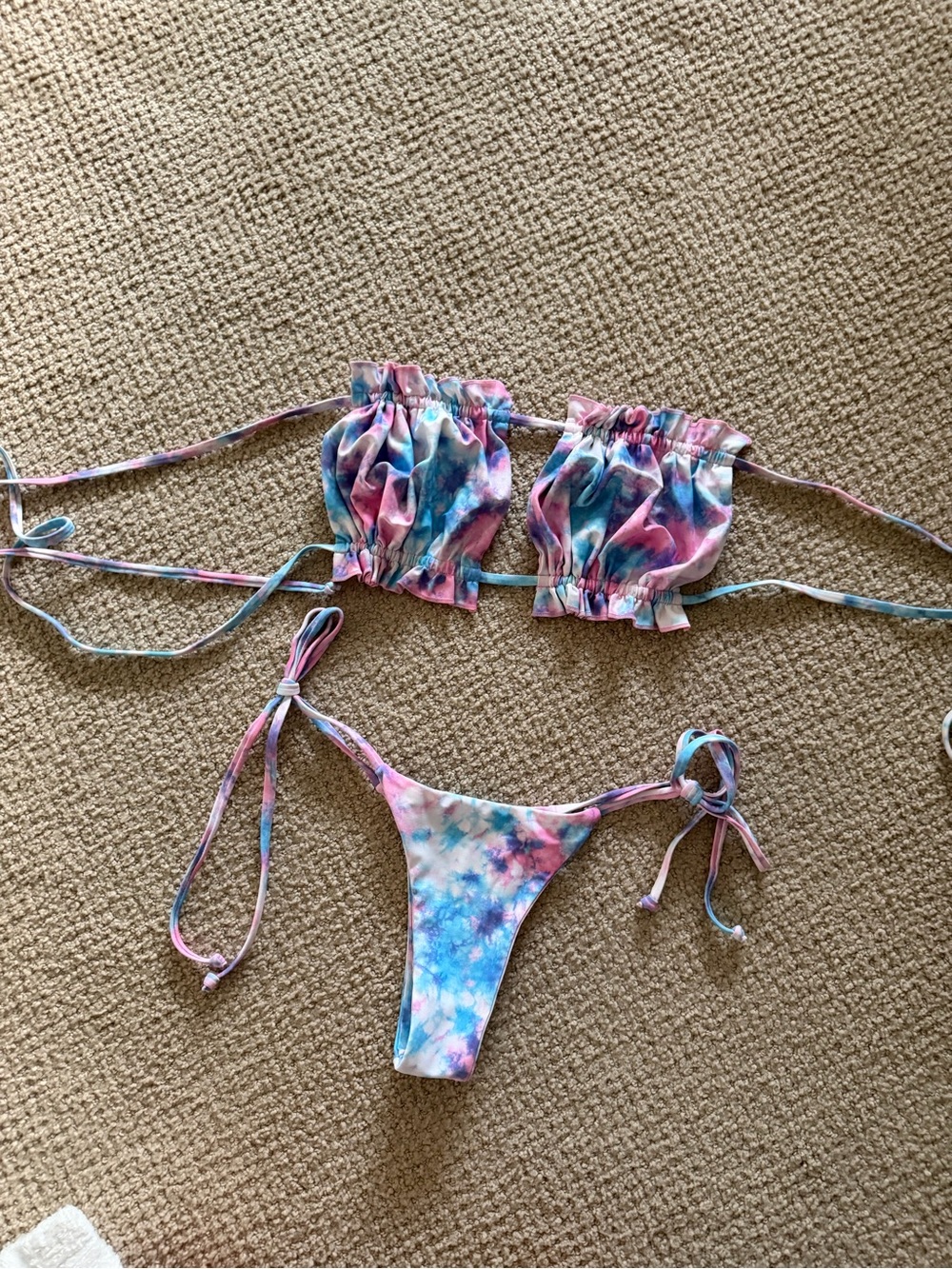Women’s Tie-Dye Pink & Blue Two-Piece Swim Set